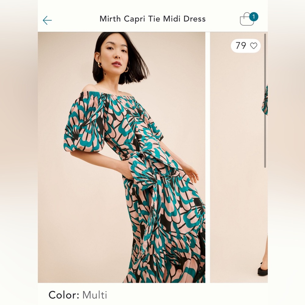 Capri Tie Midi Dress - Green and Pink
